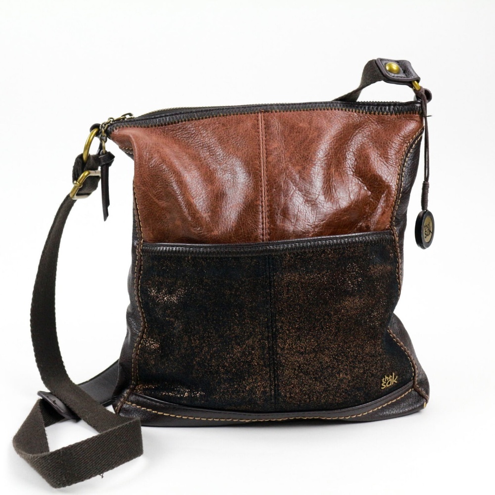 The Sak Leather Purse Full Zip Pockets Shoulder
